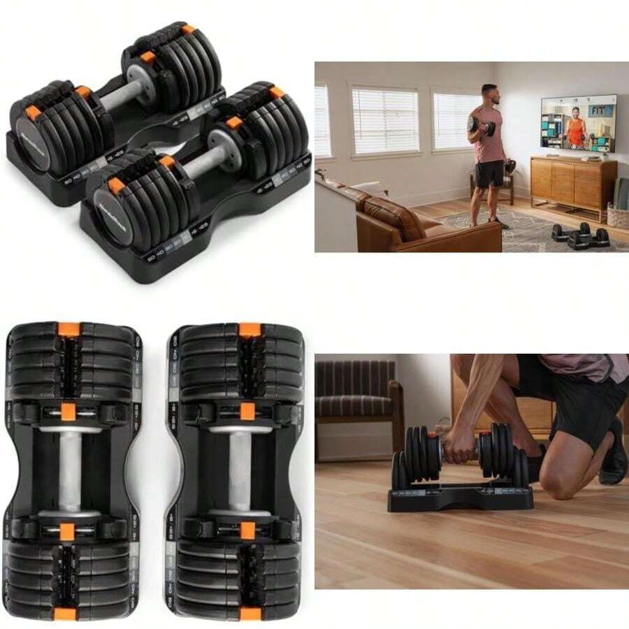 NordicTrack Select-a-Weight - Mancuernas ajustables(55 libras. Par de mancuernas Select-a-Weight) - Multicolor - Ver 1
