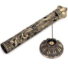 Soporte de incienso, palo de incienso largo clásico, soporte de toalla de incienso de bronce de metal, para hogar, oficina, yoga, manualidades, decoración budista(default) - Multicolor - Ver 9