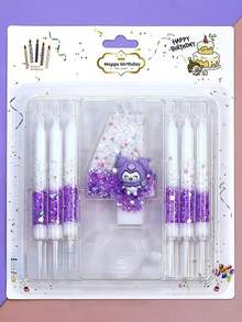 Sanrio Kuromi Theme Creative Candles, Birthday Party Candles, Theme Party Candles, 0-9 Number Candle Set, Cute Birthday Candles, Exquisite Cake Decorations.