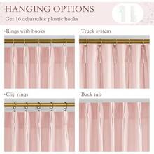 Olive Green Pinch Pleated Curtains 96 Inches Long, Thermal Insulated Window Drapes With Hooks, Soft Track System Panels Living Room, W38 X L96, 2 Panels, Home Decor - 淺粉色 - 查看 3