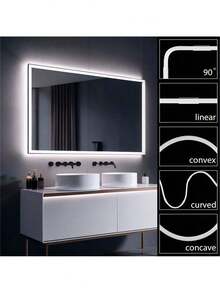 5V USB即插即用霓虹LED灯条，高亮度，柔和可弯曲，白色灯光，适用于浴室橱柜、酒柜、房间、派对、婚礼、露营装饰 - White light - 查看 5