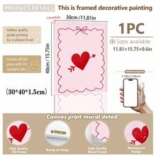 1幅装裱帆布墙画，粉色丘比特艺术，时尚心形，粉色嘴唇印花浪漫墙饰，粉色女孩装饰，情人节装饰，爱情装饰，结婚礼物，情人节海报，周年纪念装饰，现代家居装饰，房间装饰，宿舍装饰，卧室装饰，客厅装饰，浴室装饰，情人节海报，礼物，节日装饰 - 彩色 - 查看 25