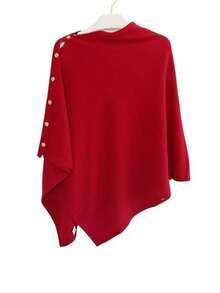 1pc New Oversized Shawl Collar Cardigan For Women, Fashion Versatile Loose Knit Poncho Sweater, Spring/Autumn For Dress - Multicolor - View 17