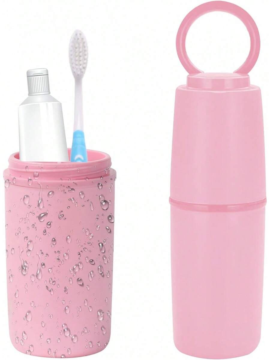 Estilo7CDXD Portacepillos De Dientes De Viaje, Desmontable 3 En 1, Estuche De Cepillo Para Polvo De Dientes De Viaje, Compartimento Organizador De Encimera De BañO, Bandeja Organizadora De Cambiador, CajaVersióN Mejorada - Blanco - Ver 1