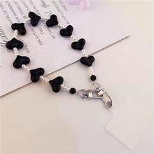 1 buc Șnur de telefon decorativ cu inimă și perlă, curea creativă de înaltă calitate, pandantiv anti-pierdere, breloc/geantă, cadou de Ziua Îndrăgostiților