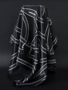 1pc 35.4inch New Luxury Scarf Shawl 90*90 All Season Square Scarf For Women, Fashion Printed Neck Wrap Headscarf - Multicolor - View 4