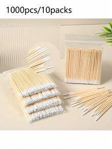 100/200/300/500/2000/5000pcs/10pcs 雙頭指甲油棉片，小型雙頭眉毛彩妝擦拭工具，約 100pcs/包 (包裝方式：1/2/3/5 包) - 白色 - 查看 11