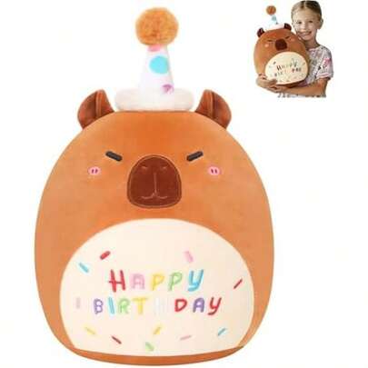 Juguete de Peluche de Unicornio de Cumpleaños,25 cm Almohada de Gato Kawaii,Almohada de Felpa Suave,Juguetes Regalo para Novia y Niños(Cumpleaños Unicornio)