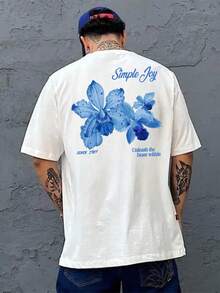 Áo thun nam tay ngắn in họa tiết cá nhân, thoải mái và thoáng khí, phù hợp cho mùa hè, phong cách - trắng - Xem 1