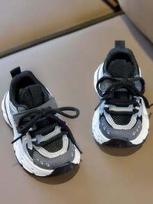 1双儿童休闲运动鞋，春秋新款女童软底鞋，幼儿时尚防滑魔术贴休闲鞋，男女童日常休闲户外运动鞋 - 黑色 - 查看 5