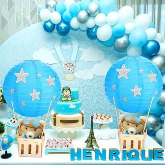 (43pcs In 6sets) Paper Lanterns Balloon Centerpieces With Berry Boxes Lantern Centerpieces With Florals - Ideal For Weddings, Birthdays, Holidays, Baby Showers, Versatile Table Decor