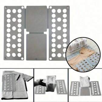 לוח מתקפל חוסך מקום לבגדים, לוח פלסטיק בגודל מתכוונן לחולצות טריקו ועוד, אידיאלי לנסיעות ולארגון הבית, תיקיית בגדים תלויה לארון