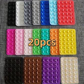 20pcs Multifunctional Silicone Suction Cups For Phones - Universal Type, Suitable For Tablet Protective Cases, Strong Adhesion, Easy To Remove, Reusable And Washable - Suitable For Decorating Phone Cases And As Computer Supports For Ramadan Phone Accessories, Material: Silicone