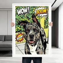 定制宠物肖像，水彩狗狗肖像，个性化狗狗画作，母亲节礼物，狗狗纪念水彩画 - 彩色 - 查看 6