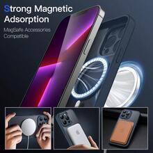 MX   JETech Funda Magnética para iPhone 13 Pro 6.1 Pulgadas Compatible con Carcasa Translúcida Mate Trasera Fina Antigolpes de Protección Lente Cámara Completa Marino - Marino - Ver 3