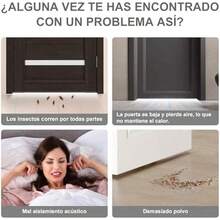 Guardapolvo para Puerta, Burlete y Cubre Polvo para Puerta, Fácil Instalación, Silicón Premium para Puertas Interiores/Exteriores, Ideal para Hogares y Oficinas (Gris, Talla única) - Gris-Talla única - Ver 2