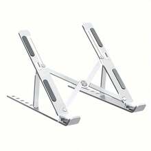 Laptop Stand For Desk By Zimtal Adjustable Ergonomic Portable Aluminum Holder For Laptop 6 Angles Anti-Slip Riser Compatible With 9-15.6 Inch Laptops (Silver)