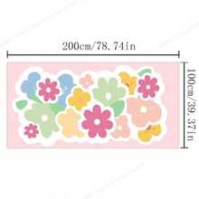 Soft Plush Floral Area Rug - Washable, Non-Slip, Vibrant Multi-Color Flower Pattern, Rectangular Bedroom Or Living Room Mat, Machine Washable Polyester Material, Bedroom Floor Mat Girly Decor Soft Texture Rug, Living Room Carpet - Multicolor - View 3