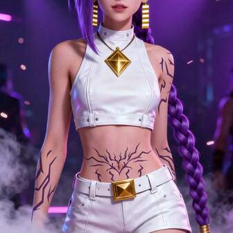 New Cross-Border Girl Group COS Devil Purple Temporary Tattoo Stickers For Girl/Boy Group Party