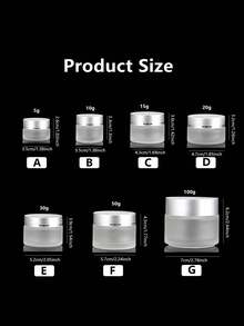 1 pieza Frasco de crema de vidrio esmerilado para bases líquidas, cremas faciales, sombras de ojos, bálsamo labial y tarros de maquillaje - Plateado - Ver 6