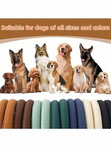 Pet Fashionable Personalized Gold Color Zinc Alloy Clasp Heavy Duty Handmade Nylon Leash For Dogs, Polyester Rope Durable Strong Dog Lead, Suitable For Large & Medium Pets, Collar And Training Accessories - Multicolor - View 6