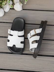 Minimalist Strap Comfortable Versatile Casual Slippers - White - View 3