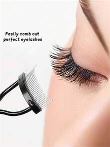 2pcs/1pc Ergonomic Long Handle Eyelash Comb, Steel Needle Eyelash Separator, Eyelash Styling Tool, Beauty Tool. Home/Travel Eyelash Tool, Beauty Salon Beauty Tool,Giveaways - Multicolor - View 3