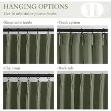 Olive Green Pinch Pleated Curtains 96 Inches Long, Thermal Insulated Window Drapes With Hooks, Soft Track System Panels Living Room, W38 X L96, 2 Panels, Home Decor - 鼠尾草綠 - 查看 3