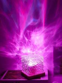 1pc Square LED Ambiance Projector Light - With Remote, 16 Colors, Adjustable Aurora Lighting, Suitable For Bedroom, Living Room And Office Decor, Valentine's Day & Holiday Gift, Modern Polished Metal & Plastic Design, Desk Lamp, Creative Room Atmosphere, Portable Lighting - Multicolor - View 3