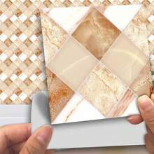 BESPORTBLE 18 Piezas de Baldosas deármol Pelar Y Pegar Pared Adhesivo para Salpicaduras de Vinilo Impermeable Mosaico para Salpicaduras para Baño Cocina 10X10 - cafetería - Ver 5