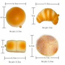 1pc Slow Rebound Soft Squishy Stress Relief Toy, Realistic Bread Design Creative Toy - Multicolor - View 4