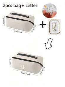 1pc High Quality PU Cosmetic Bag Travel Bag With Letters Cosmetic Storage Bag, Large Capacity Women's Handbag, Portable Travel Storage Bag, Multifunctional Waterproof Bag, Cosmetic Storage Bag, Travel Accessories, Travel Essentials, Cruise Essentials, Jewelry Storage, Lip Oil Storage, Nail Polish Storage, Valentine's Day Gifts, Bridesmaid Gifts, Birthday Gifts, Friends And Teacher Gifts, Holiday Gifts, Mother's Gifts, Women's Gifts