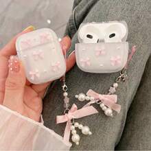 Pink Resin Butterfly Wireless Bluetooth Earphone Case Compatible With Apple Pro 3/4, 3rd Gen Pro, Pro 2, Anti-Drop Bluetooth Earphone Protective Case With Butterfly Pendant, Gift For Girlfriend - Pink Butterfly - View 4