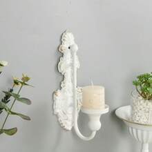 欧式复古壁挂式烛台，客厅卧室墙面装饰，金色铁艺烛杯摆件 - 歐式壁掛燭台2pcs - 查看 10