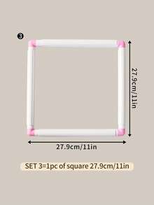 1 khung thêu chữ thập thủ công DIY màu trắng, khung thêu kim đột lỗ, được lắp ráp bằng phương pháp ghép nối, làm từ ống tròn PVC chất lượng cao dày 2cm, rất chắc chắn và bền, cho hiệu ứng thêu phẳng, đặc biệt thích hợp cho các loại vải thêu khổ lớn. - trắng - Xem 19