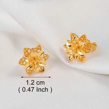 زوج من أقراط الأذن ذات الحجم الصغير بتصميم زهرة قلب فراشة، باللون الذهبي، مجوهرات مناسبة للنساء في أفريقيا والعالم العربي والشرق الأوسط - الذهبي - مشاهدة 15