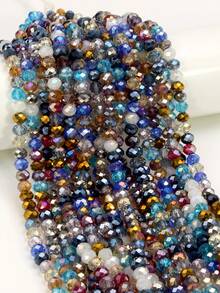 70pcs 8mm Colorful Faceted Synthetic Crystal Flat Loose Beads For Jewelry Making-Suitable For DIY Necklaces Bracelets And Earrings.-Jewelry Accessories