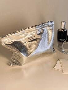 1 geantă cosmetică metalică din piele de șarpe, piele PU strălucitoare, capacitate mare, organizator portabil de toaletă pentru călătorie, geantă cu fermoar moale, geantă de toaletă pentru femei, genți pentru femei, geantă cosmetică personalizată, călătorie, geantă de machiaj, depozitare portabilă, geantă de frumusețe, articole esențiale pentru vacanță, cadou pentru Ziua Îndrăgostiților, Anul Nou, nuntă, decorațiuni pentru petreceri - Multicolor - Vizualizare 7