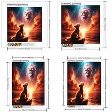 1pc 5D DIY Diamond Painting Kit - Lion And Father Sunset Scene Diamond Painting, Christmas Decorations - Multicolor - View 7