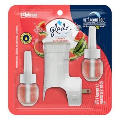 MX  Glade Aromatizante para Hogar Electrico Sandia Refrescante 1 Aparato y 2 Repuestos de 21ml