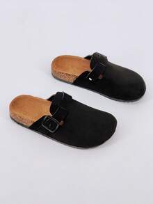 Men's Casual Beach Mule Sandals, Soft Cork Slippers, Summer Unisex Flip Flops, Plus Size Indoor Office Slippers - Black - View 7