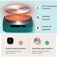 Calentador de Tazas de Café con Taza, Calentador de Tazas de Café para Escritorio, Juego Calentador de Tazas para Escritorio, Casa y Oficina, para Calentar Café, Bebida, Leche, Té y Chocolate Caliente - Rosa - Ver 3