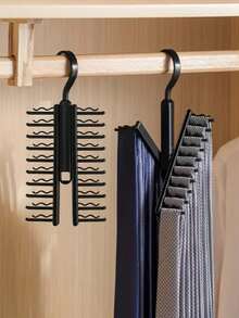 1 pieza Perchero de corbatas, Perchero multifuncional para corbatas, bufandas, cinturones, pañuelos de seda y pajaritas, Perchero de corbatas negro, Organizador, Perchero de ropa, Soporte, Práctico perchero de corbatas negro, Soporte organizador de corbatas y cinturones, Organizador de armario ahorra espacio, Fijador de corbatas y cinturones ahorra espacio, Equipado con soporte giratorio y clips antideslizantes - Negro - Ver 10