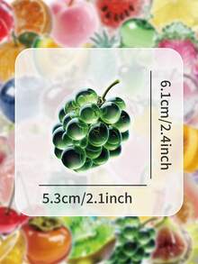 53 PIEZAS/PAQUETE Paquete de pegatinas con tema de frutas de cristal | Calcomanías estéticas brillantes para accesorios de teléfono, metal y decoración de artículos de uso diario - Multicolor - Ver 2