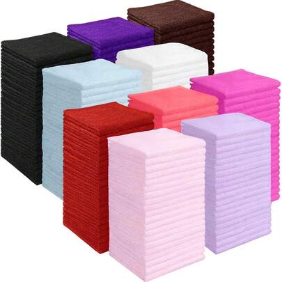 Microfiber Washcloths Towel And Face Cloths Pack Of 5/10/20, 12" X 12" Highly Absorbent And Soft Face Towels Wash Cloths For Bathroom, Gym, Hotel And Spa, Fast Drying Multi-Purpose Cleaning Cloth