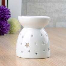 1 pièce de bougeoir en céramique blanche creuse avec motif en forme de cœur ou de fleur, chauffe-bougie, diffuseur d'huiles essentielles parfumées pour la famille, Saint-Valentin, Ramadan, Noël, mariage, Nouvel An chinois, automne, anniversaire, hiver, décoration de la maison, cadeau, chambre à coucher, salle à manger, salon, décoration d'ambiance - Multicolore - Voir 12