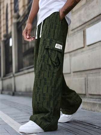 Erkekler İçin Düz Paça Açık Hava Sporları Bol Ekose Pantolon, Sonbahar/Kış
