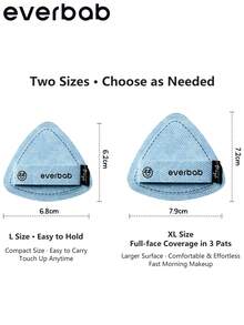 Everbab L Size 2pcs Denim Cushion Makeup Sponge Set With Storage Box, Suitable For Foundation,Giveaways,Travel,Cheap Stuff,Travel Essential - Blue - View 7