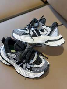 1双儿童休闲运动鞋，春秋新款女童软底鞋，幼儿时尚防滑魔术贴休闲鞋，男女童日常休闲户外运动鞋 - 黑色 - 查看 3