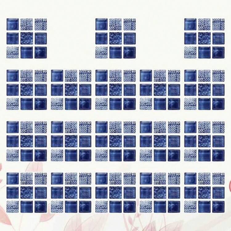 BESPORTBLE 18 Piezas de Baldosas deármol Pelar Y Pegar Pared Adhesivo para Salpicaduras de Vinilo Impermeable Mosaico para Salpicaduras para Baño Cocina 10X10 - Azul oscuro, azul marino - Añade 7
